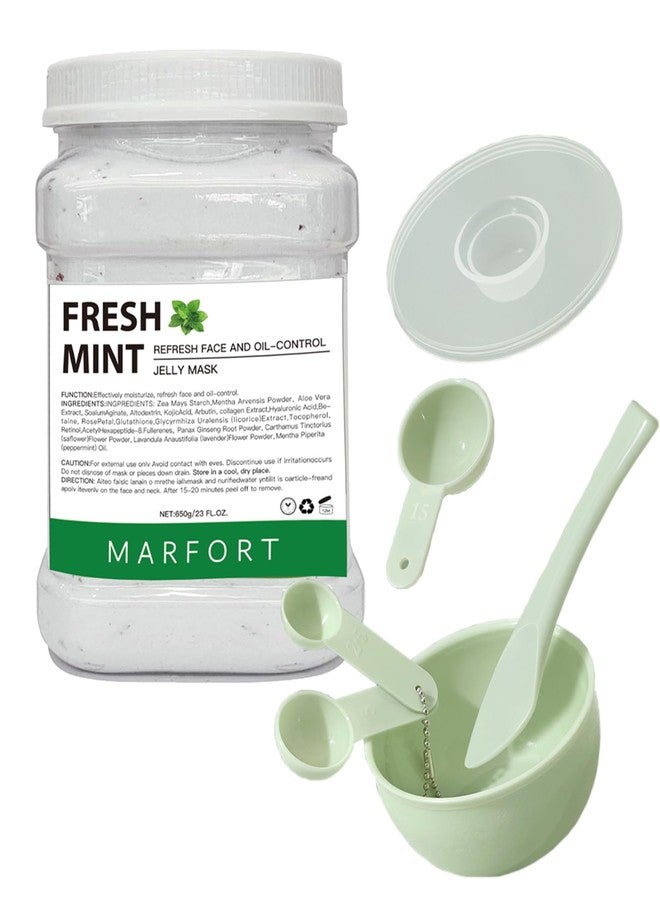 Marfort Jelly Mask for Facials Peel-Off Powder Hydrojelly Mask Peel Off Face Masks SkinCare Combination with Professional Skincare Spa Moisturizing & Hydrating 23 Fl Oz (Fresh Mint) - Image 1